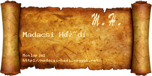 Madacsi Hédi névjegykártya
